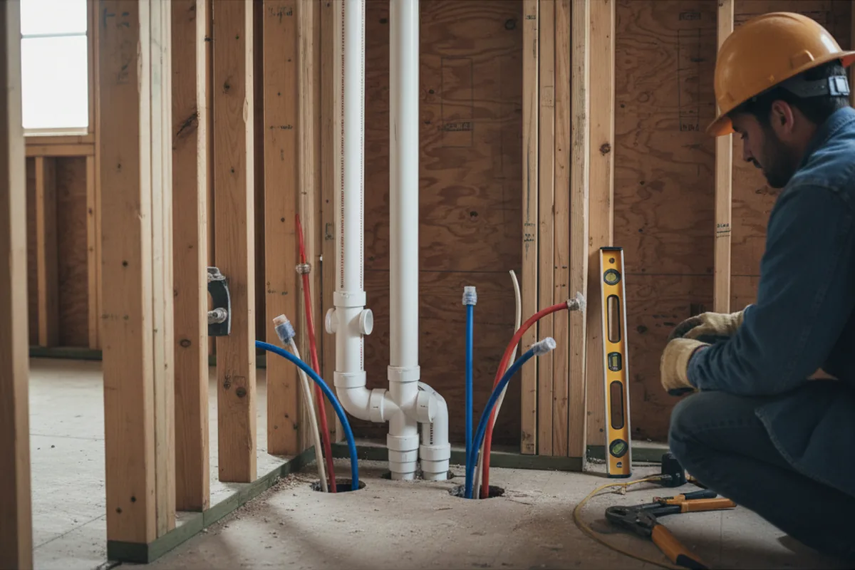 Drain and supply rough-in during Drain Cleaning in Cobleskill