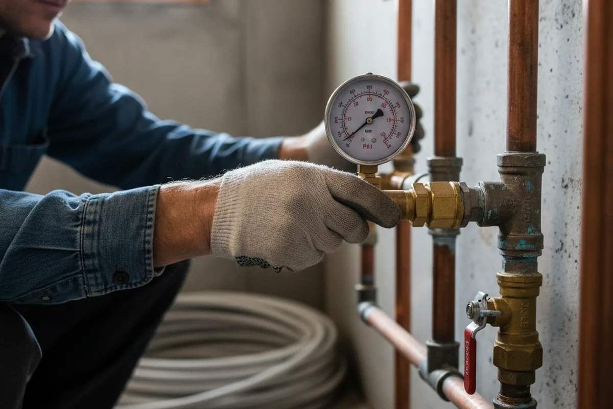 Pressure testing a repaired line during Water Line Repair in Cobleskill